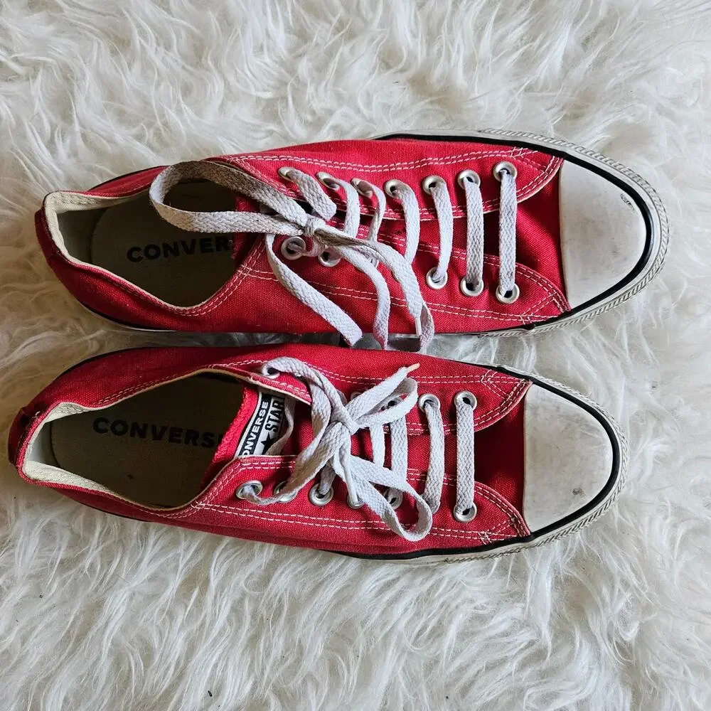 Converse All Star Red Low Top Fashion Sneakers Mens Size 10